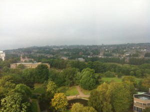 The rather distracting view over Sheffield's suburbs from the conference venue